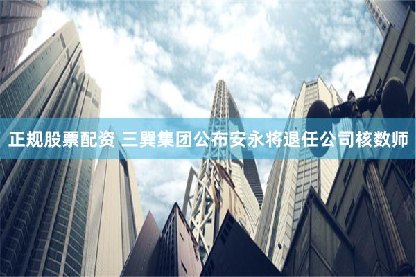 正规股票配资 三巽集团公布安永将退任公司核数师