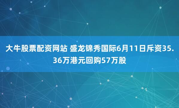 大牛股票配资网站 盛龙锦秀国际6月11日斥资35.36万港元回购57万股