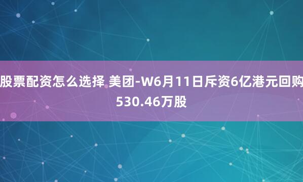 股票配资怎么选择 美团-W6月11日斥资6亿港元回购530.46万股